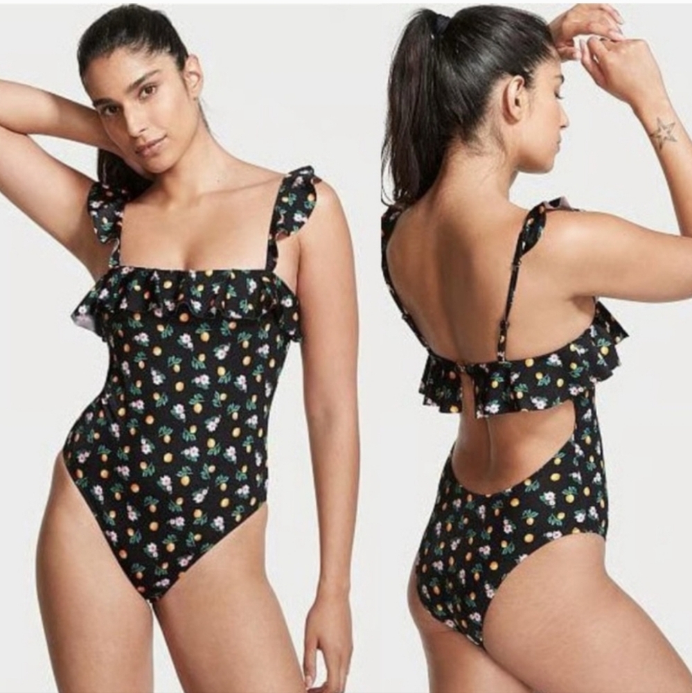 Victoria's Secret Floral and Lemon Swim Suit